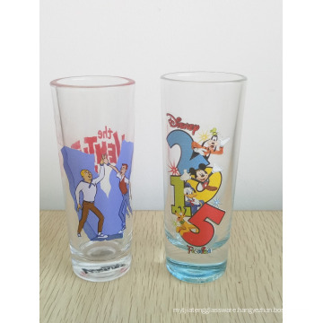 Haonai 70ml shot vodka glass clear glass cup with customized printing promotional glass cups